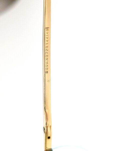 5634-Gọng kính nam (used)-HOYA No729 gold 14k half rim eyeglasses frame9