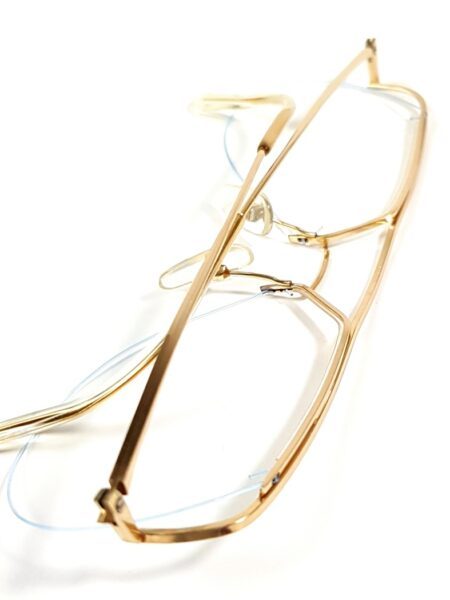 5634-Gọng kính nam (used)-HOYA No729 gold 14k half rim eyeglasses frame16
