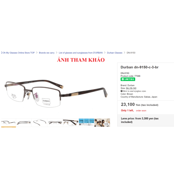 5775-Gọng kính nam-Mới/Chưa sử dụng-D’URBAN DN-9150 eyeglasses frame21