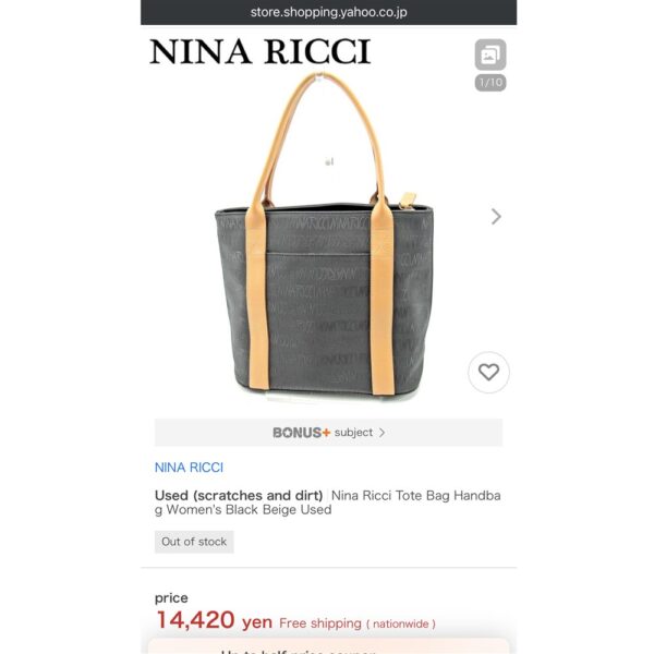 6519-Túi xách tay-NINA RICCI PVC tote bag-Ít sử dụng/Khá mới14