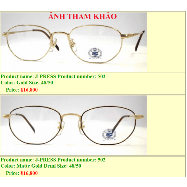 5844-Gọng kính nữ-Khá mới-J.PRESS J502 eyeglasses frame21