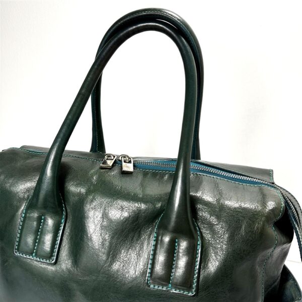 6524-Túi xách tay-HIROFU green cow leather tote bag-Đã sử dụng/Khá mới2