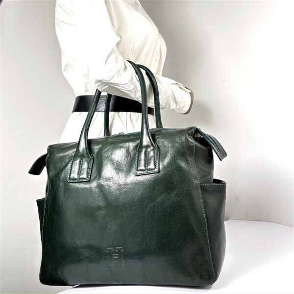 6524-Túi xách tay-HIROFU green cow leather tote bag-Đã sử dụng/Khá mới16