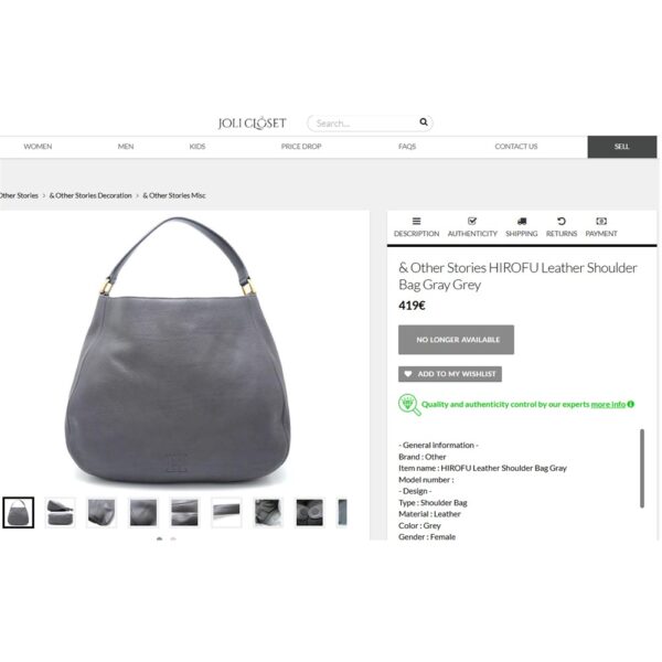 6526-Túi đeo vai/xách tay-HIROFU large hobo bag-Khá mới18