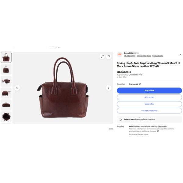 6524-Túi xách tay-HIROFU green cow leather tote bag-Đã sử dụng/Khá mới20