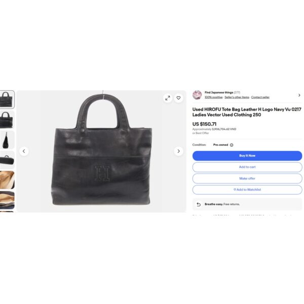 6525-Túi xách tay-HIROFU cow leather tote bag-Đã sử dụng/Khá mới24