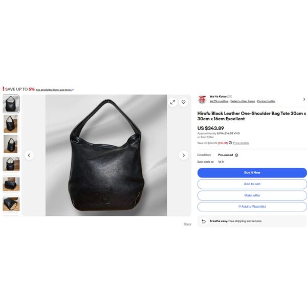 6526-Túi đeo vai/xách tay-HIROFU large hobo bag-Khá mới21