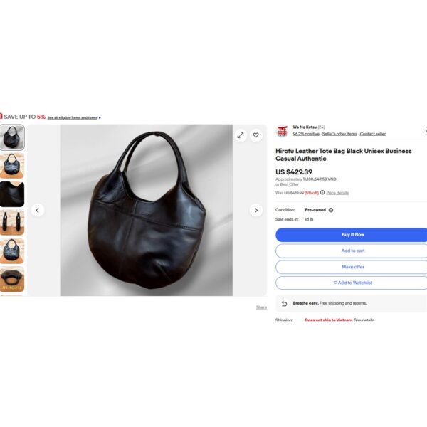 6526-Túi đeo vai/xách tay-HIROFU large hobo bag-Khá mới19