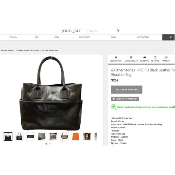 6525-Túi xách tay-HIROFU cow leather tote bag-Đã sử dụng/Khá mới23