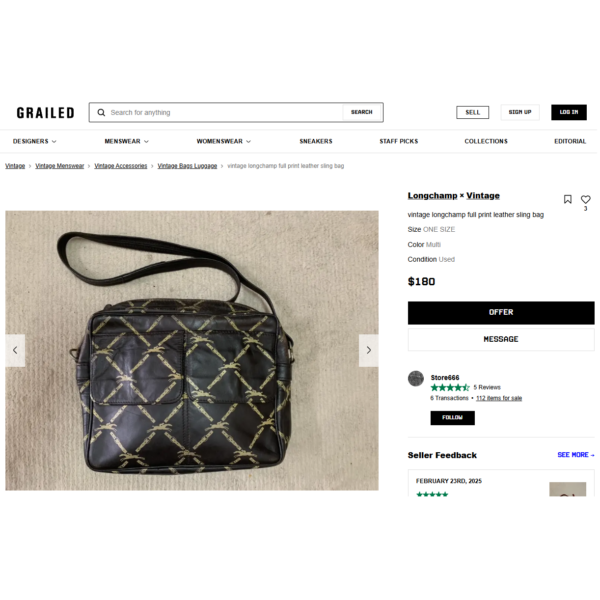 6527-Túi đeo vai-LONGCHAMP vintage shoulder bag-Đã sử dụng/Khá mới18