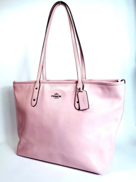 6533-Túi xách tay/đeo vai-COACH signature pink leather tote bag3