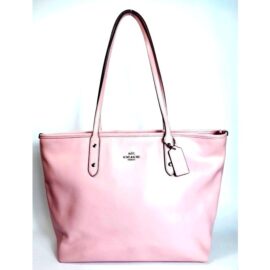 6533-Túi xách tay/đeo vai-COACH signature pink leather tote bag
