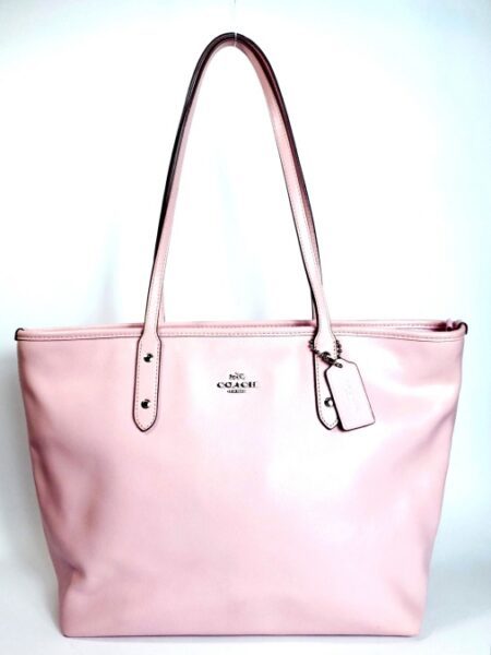 6533-Túi xách tay/đeo vai-COACH signature pink leather tote bag0