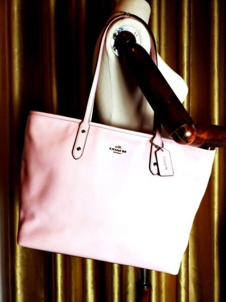 6533-Túi xách tay/đeo vai-COACH signature pink leather tote bag2