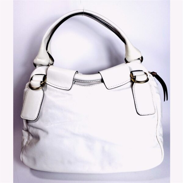 6532-Túi xách tay/đeo vai-CHLOE white leather Bay bag3