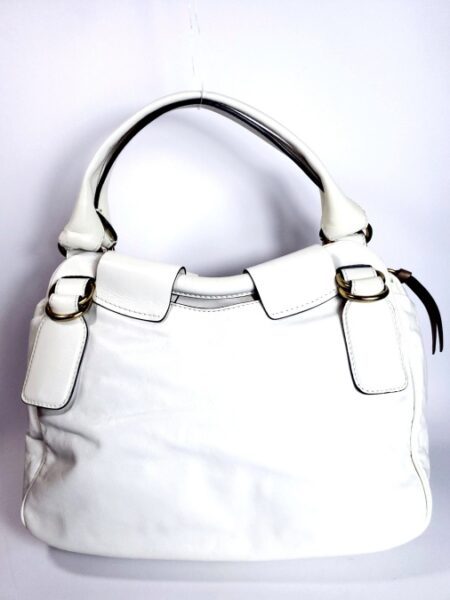 6532-Túi xách tay/đeo vai-CHLOE white leather Bay bag5