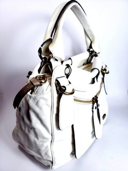6532-Túi xách tay/đeo vai-CHLOE white leather Bay bag8
