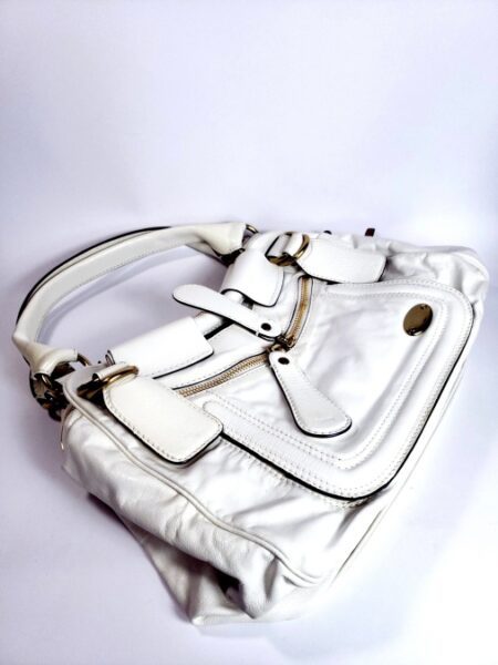 6532-Túi xách tay/đeo vai-CHLOE white leather Bay bag10