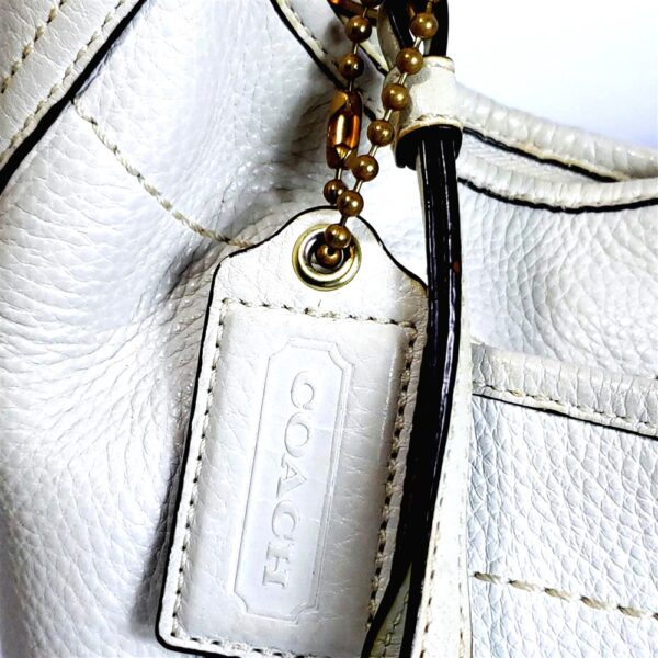 6544-Túi xách tay/đeo vai-COACH white leather hobo bag3