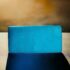 7010-YVES SAINT LAURENT turquoise blue wallet-Ví dài nữ-Đã sử dụng0