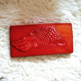 7005-Ví dài nữ/nam-Crocodile’s leg leather long wallet-Mới/chưa sử dụng
