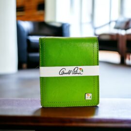 7018-Ví vuông nam/nữ-ARNOLD PALMER green leather wallet-Mới 100%/Chưa sử dụng