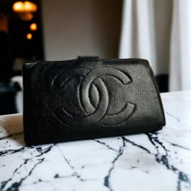 7019-Ví dài nữ- CHANEL Caviar leather bi-fold long wallet-Đã sử dụng