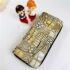 7004-Alligator white leather long wallet round zipper-Ví dài nữ-Đã sử dụng0