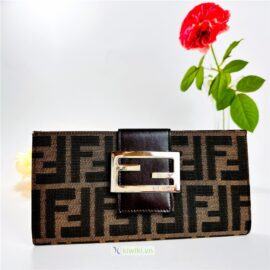 7006-FENDI Long Wallet Zucca Pattern Canvas-Ví dài nữ-Mới 100%