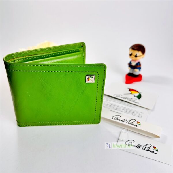7018-Ví vuông nam/nữ-ARNOLD PALMER green leather wallet-Mới 100%/Chưa sử dụng1