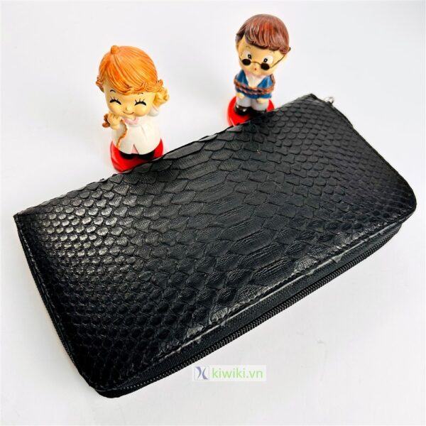 7025-Python black leather round zipper long wallet-Ví dài nữ-Mới 100%1