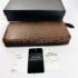 7026-Ví dài nữ-Python brown leather round zipper long wallet-Mới 100%/Chưa sử dụng7
