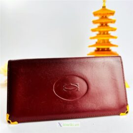 7028-CARTIER boudeaux leather wallet-Ví dài nam/nữ