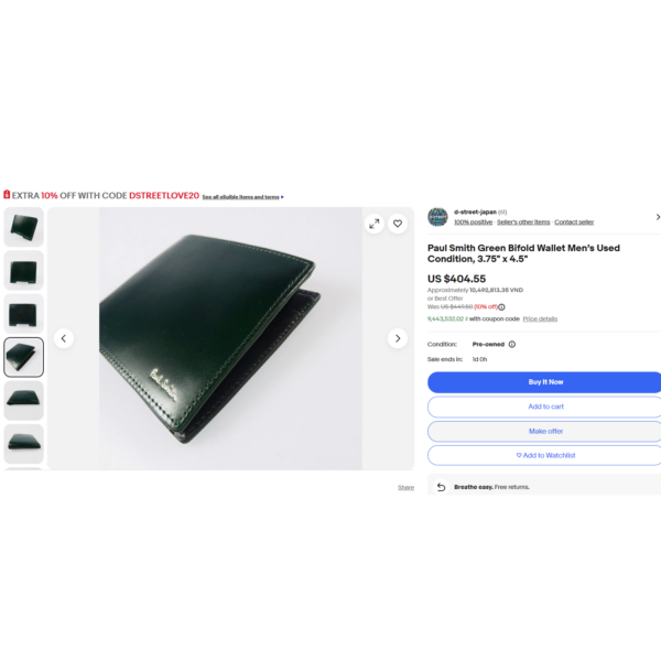 7022-Ví vuông nam-PAUL SMITH Cyclists bike wallet-Khá mới/Chưa sử dụng10