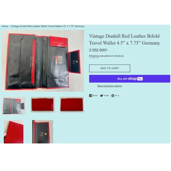 7015-Ví dài nam/nữ (đựng hộ chiếu)-DUNHILL vintage travel wallet-Đã sử dụng/Khá sạch7
