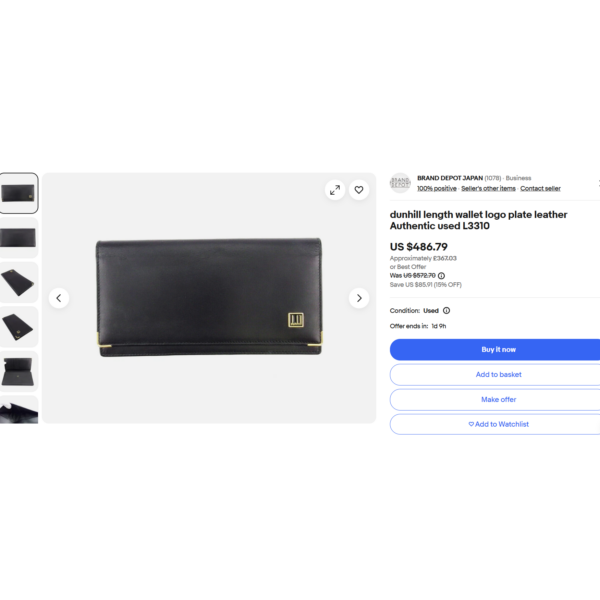 7014-Ví dài nam/nữ-DUNHILL leather black long wallet wallet-Mới/Chưa sử dụng9