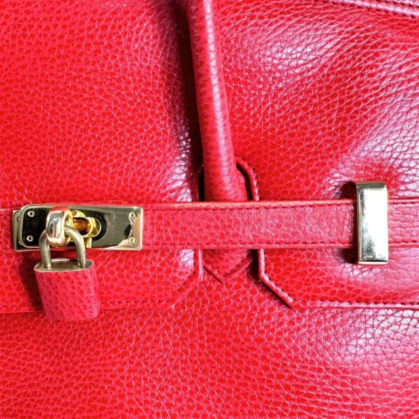 5208-Túi đeo vai/xách tay-Birkin style red leather bag10