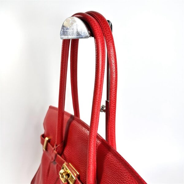 5208-Túi đeo vai/xách tay-Birkin style red leather bag7