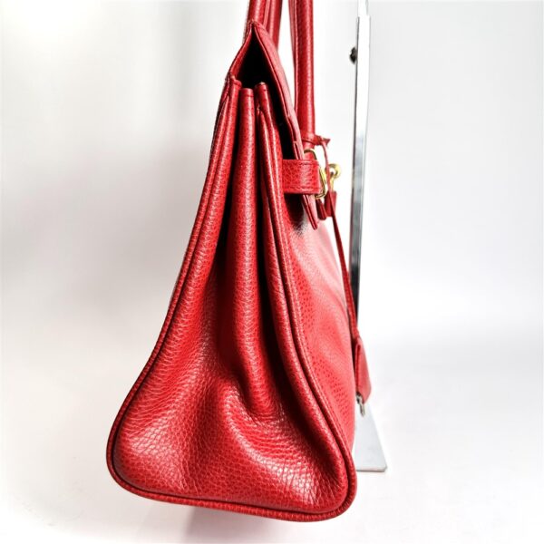 5208-Túi đeo vai/xách tay-Birkin style red leather bag6