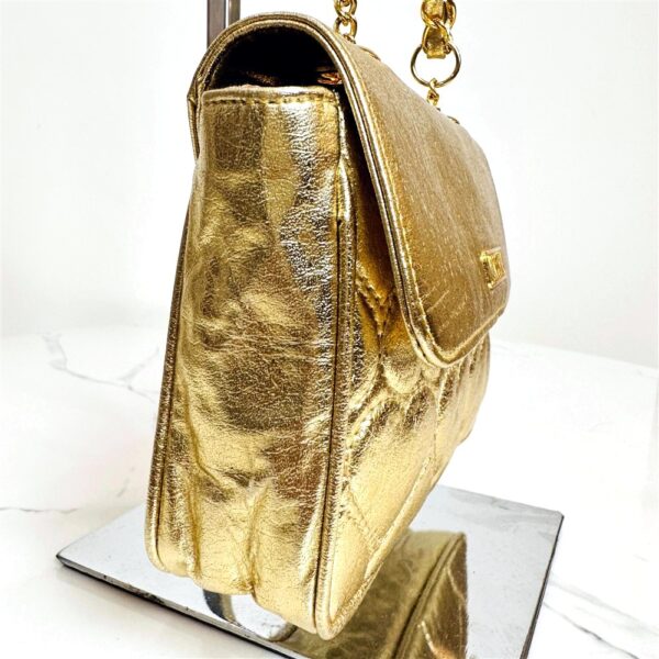 5207-Túi đeo vai/đeo chéo/đeo bụng-MOSCHINO heart quilted gold crossbody bag6
