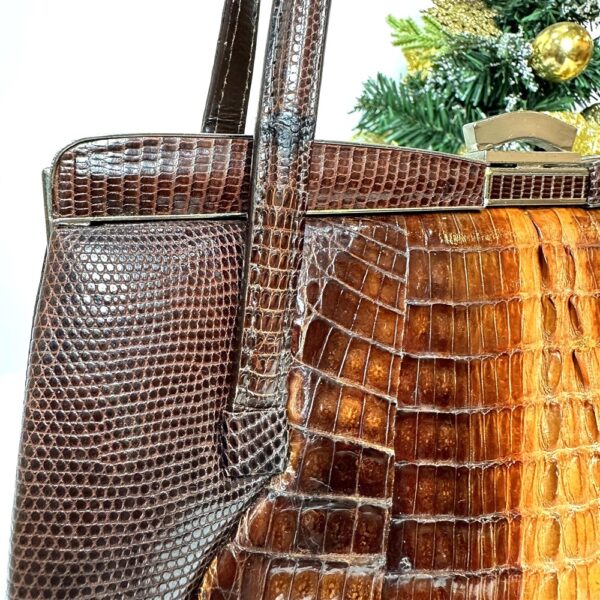 5211-Túi xách tay-Vintage crocodile leather handbag6