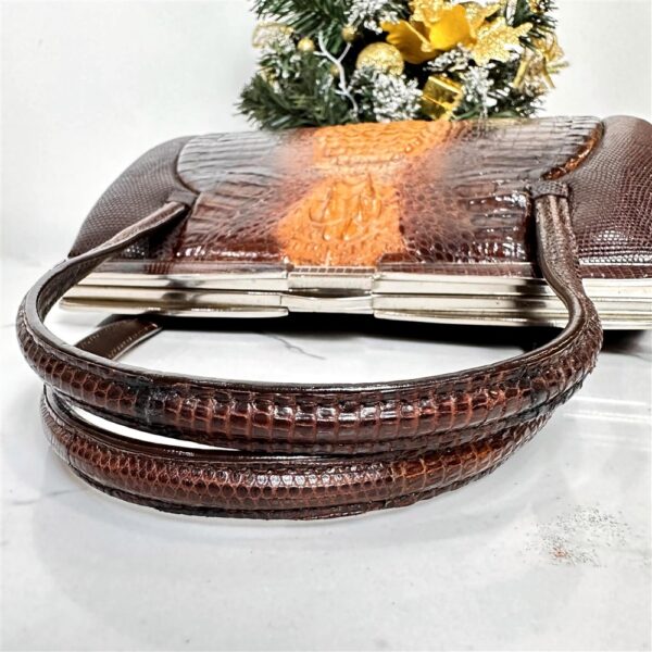 5211-Túi xách tay-Vintage crocodile leather handbag9