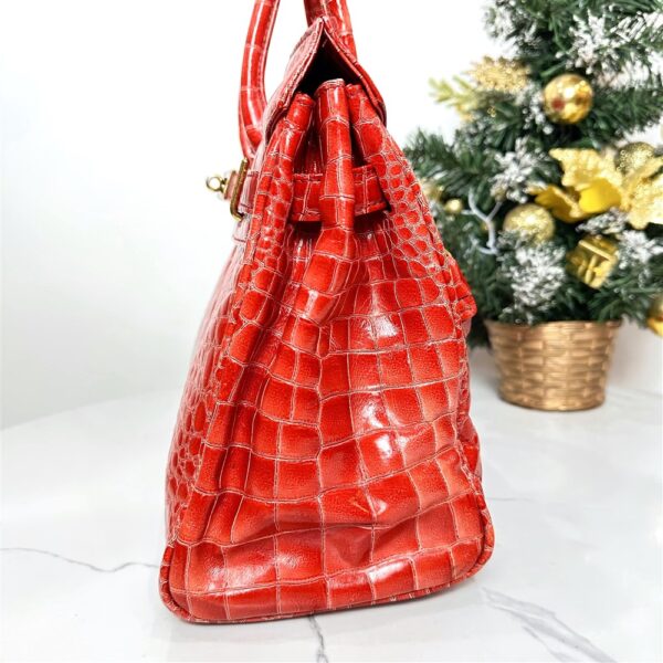 5212-Túi xách tay-CAMELLIA ART crocodile embossed Birkin style handbag4