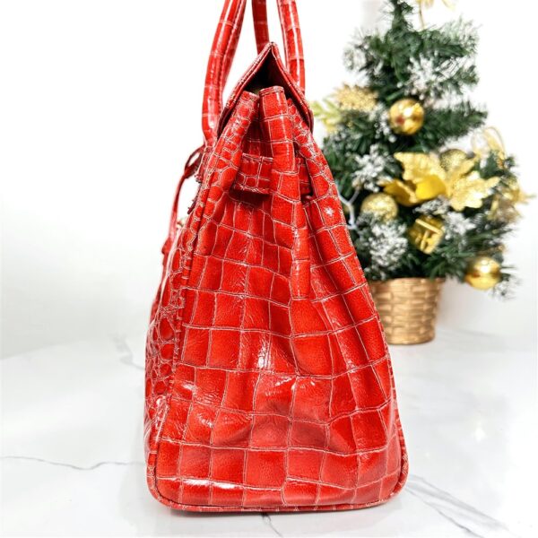 5212-Túi xách tay-CAMELLIA ART crocodile embossed Birkin style handbag6