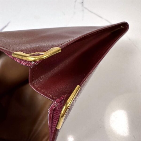 5233-CARTIER Pouch Wallet Burgundy Red Leather Zip Around Clutch-Ví cầm tay4