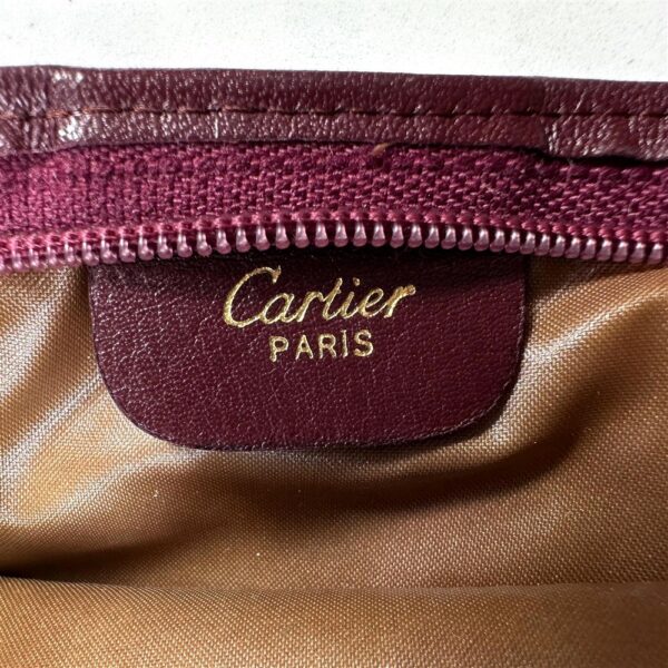 5233-CARTIER Pouch Wallet Burgundy Red Leather Zip Around Clutch-Ví cầm tay7