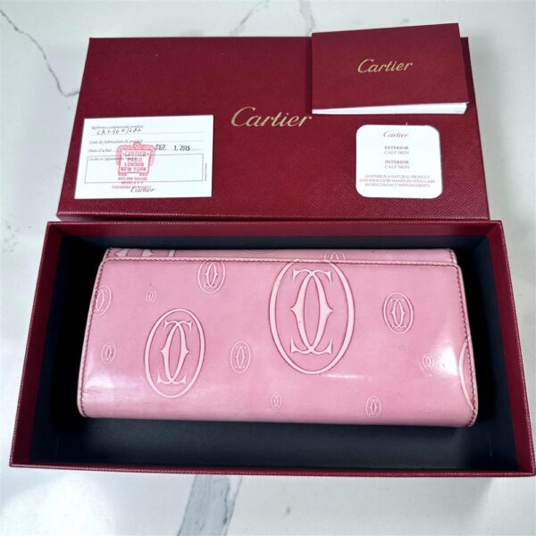 5229-CARTIER Happy Birthday Pink Calf Leather Wallet-Ví dài nữ12