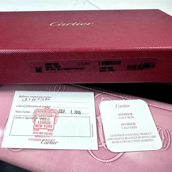 5229-CARTIER Happy Birthday Pink Calf Leather Wallet-Ví dài nữ13