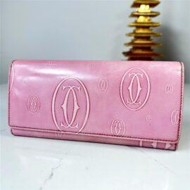 5229-CARTIER Happy Birthday Pink Calf Leather Wallet-Ví dài nữ