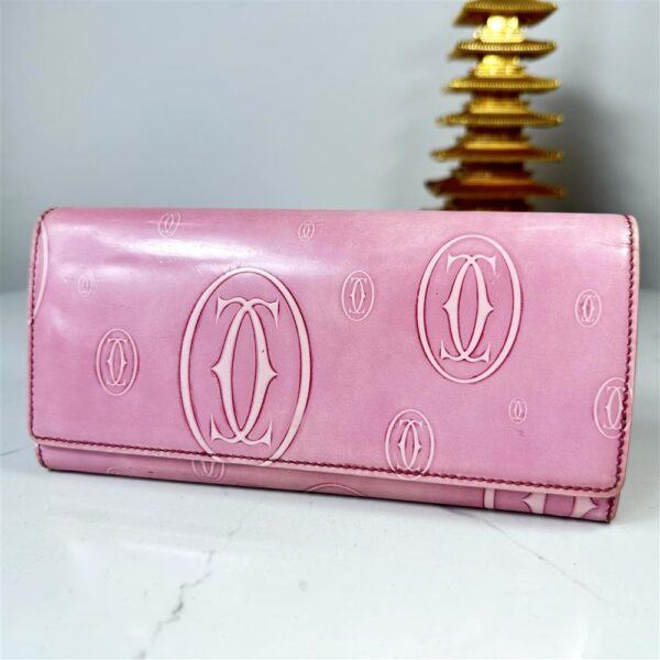5229-CARTIER Happy Birthday Pink Calf Leather Wallet-Ví dài nữ0